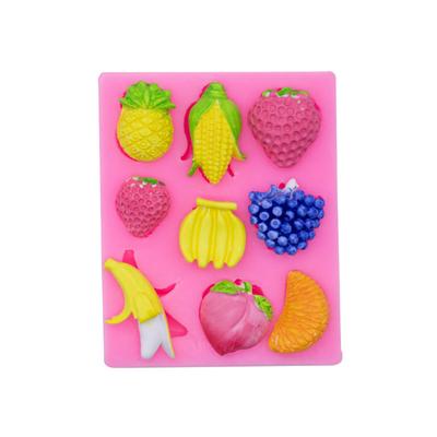 Stampo in Silicone per Torta Fondente DIY Multi Frutta Banana Uva Fragola Pesca Arancia Mais
