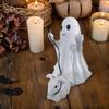 1 Halloween Ghost Holding a Dog Figurine Ornament with Wreath / Without Wreath Style, Cute and Quirky Style, Home Desktop Holiday Atmosphere Dec
