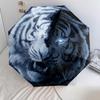 Ferocious Tiger  Pattern, Automatic Folding Umbrella, Portable and Foldable Design, 8 Ribs, a Christmas or Birthday Gift.
