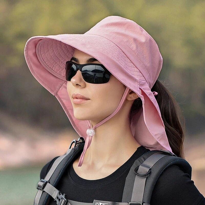 

Xinbaoguan 100% Polyester 8062 Summer Outdoor Sunshade Hat, Horsetail Hole Folding Face Shading, WOMEN S Fisherman Hat One Size розовый