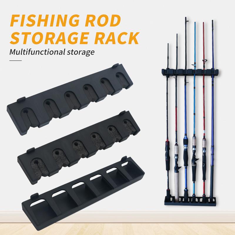 Horizontal / Vertical Wall Mounted 6-Rod Rack For Garage Fishing Pole Display Stand Fixed Frame Fishing Accessories