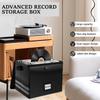 Vinyl Record Storage Box Fireproof Waterproof Record Organizer with Lock LP Album Storage Crate Hold Up To 150+ Singles for Home