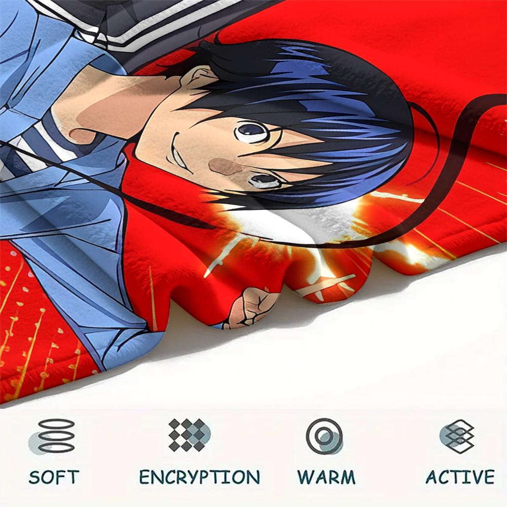 1PC Bakuman Print Flannel Blanket, High quality All Seasons, Home Decor, Warmth and Comfort, Perfect for Christmas Gifts