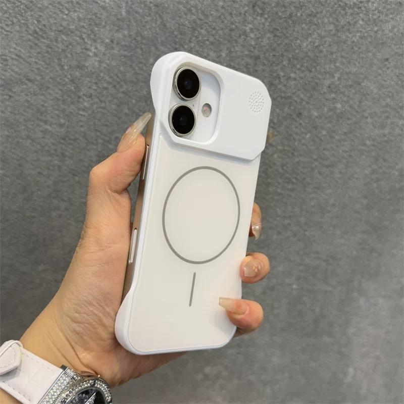 

Fragrance AG Frosted Frameless For Magsafe Magnetic Hard Case For iPhone 16 15 14 Plus 13 12 Mini 11 Pro Max Wireless Charging For iPhone 14 ProMax білий
