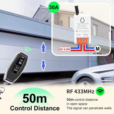 433mhz Sensor Forward And Reverse Dc 5v-30v Motor Controller 30a Relay Module Remote-Controlled Motor For Industrial Dc