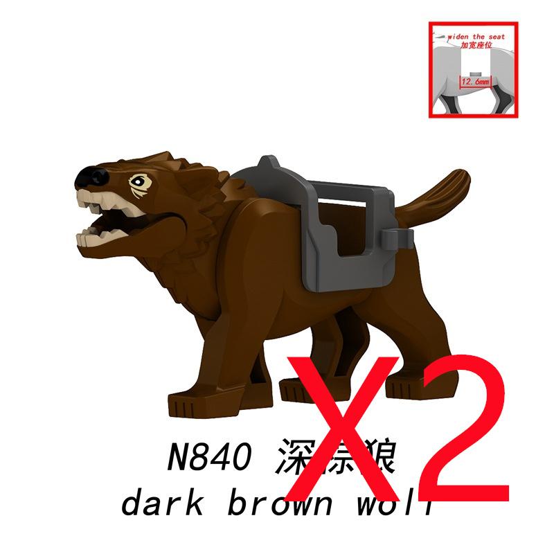 MOC Mediaeval Times Building Blocks Orc Mounts Wolf Flags Army Soldiers Character Accessories Bricks Animal Toys Gifts R064 DIY