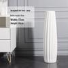 Nordic Minimalist Ceramic White Floor Vase for Dried Flowers and Lucky Bamboo, Living Room Decor