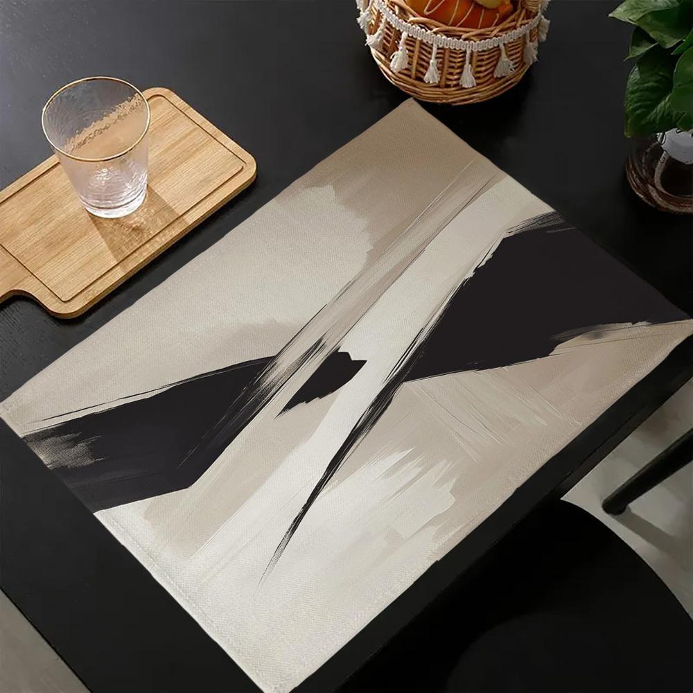 4PC 30X45cm Placemats, Classic Geometric Pattern Dining Table Mat, Heat Resistant Mat Tablecloth 30x45cm-4PC