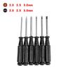 Phillips & Flathead Toy Repair Screwdriver Set - 2mm, 2.5mm, 3mm with Small Black Handle