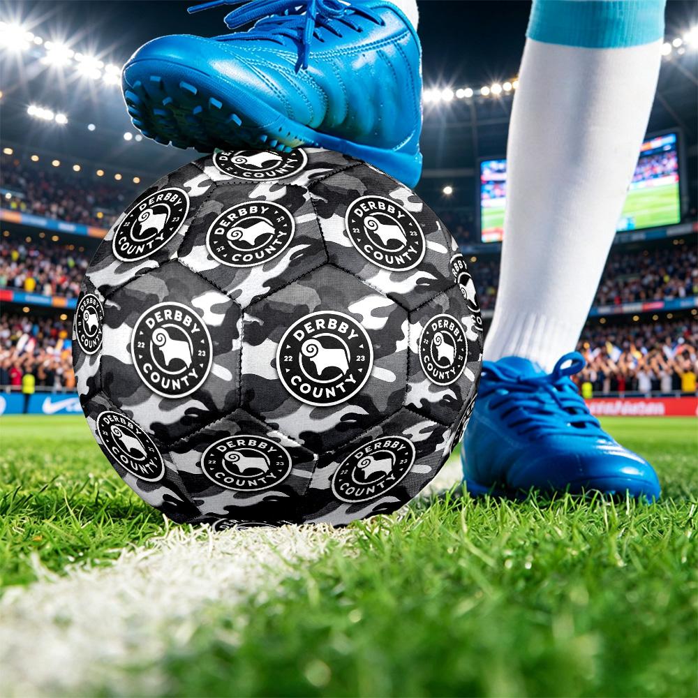 Derby County FootballPrinted Size 5 Soccer Bball, Anti Slip Adult Match Football Souvenir for Football Fans