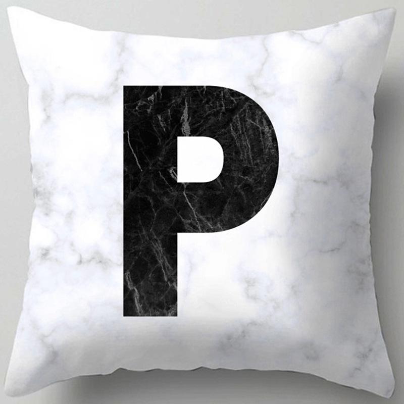 Marble Letter Print Pillowcase Decorative Pillow Sofa Cushion Cover Home Decor Pillowcase