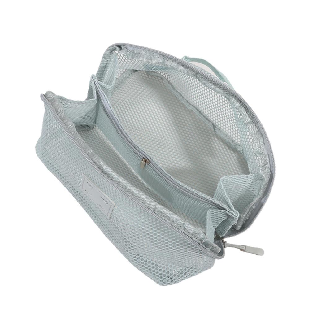 Women Travel Portable Cosmetic Storage Pouch Toiletry Organizer Bag Mesh Transparent Wash Bag Tote Multifunctional Makeup Case Washbag