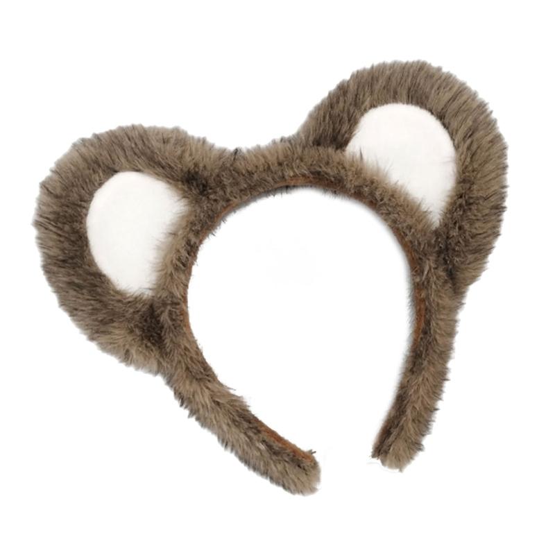 

Easy to Clean Plush Animal Ears Headband Soft Hairband Comfortable for Adults Costume Parties Friendly Hairpiece