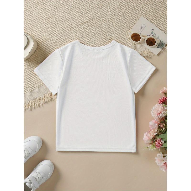 European Sizes Children's Summer Short-Sleeve T-Shirt, Cartoon Print Top for Boys, Featuring a Cute Design, Suitable for Outings and Daily