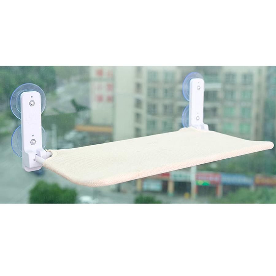 Assembly Free Folding Cat Hammock Plush Mesh Cat Window Wall Jumping Platform Double Suction Cup Cat Hammock