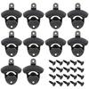 10PCS Beer Bottle Opener Zinc Alloy Wall Mounted Beer Openers for Bar KTV Hotel Black