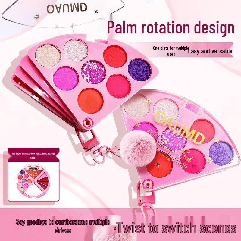 OAUMD Rotatable 4-Layer Multi-functional Eyeshadow & Blush Palette - Easy to Carry.