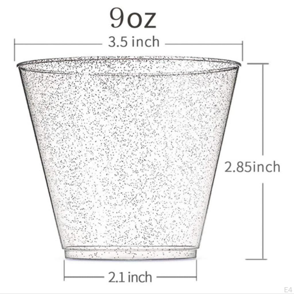 30 Pieces Glitter Cups 9 Oz 270ml Juice Cup Disposable Wine for Parties Christmas Water