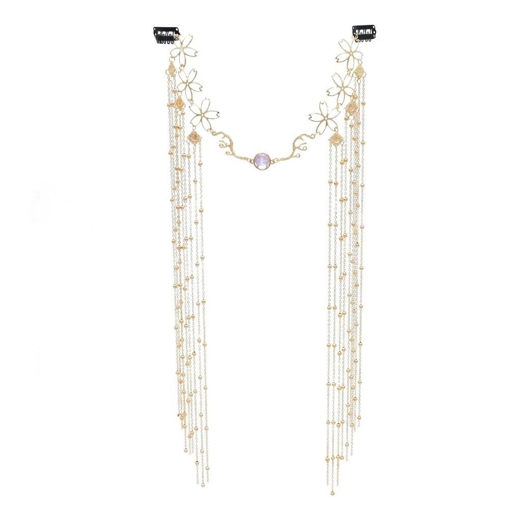 

Shiny Rhinestone Head Chain Golden Forehead Chain Tassel Hair Accessories Forehead Decoration золотий