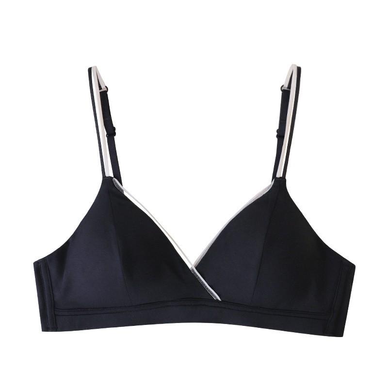 Original French triangle cup underwear women's big breasts show small and thin sexy bra comfortable modal bra