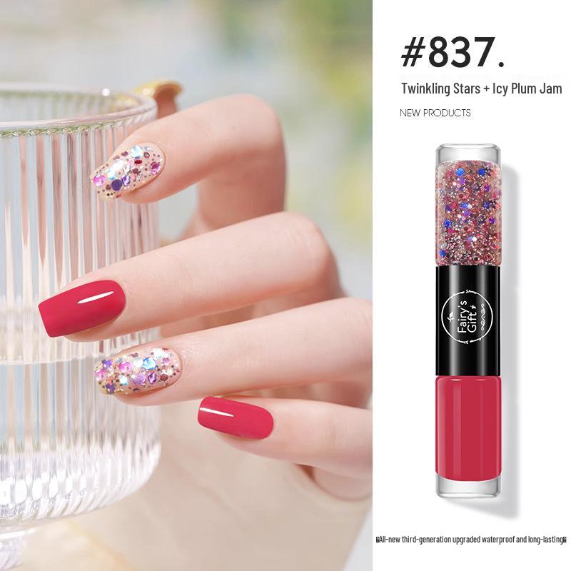 Two-Color Peelable Quick-Dry Waterproof Glitter Nail Polish Set