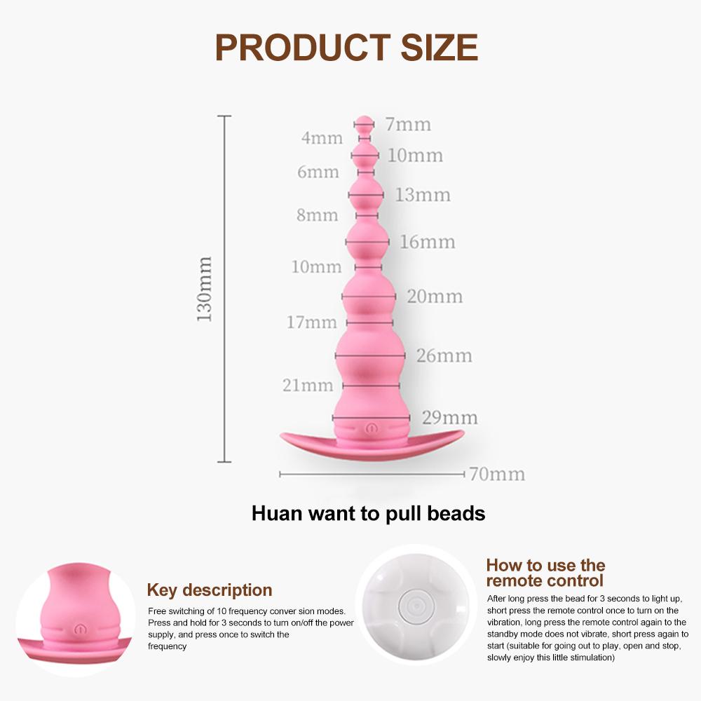 Wireless Remote Anal Vibrators Anal Plug Sex Products Soft Prostate Massager Female Anal Plug Beads Sex Toys Butt Plug Toys