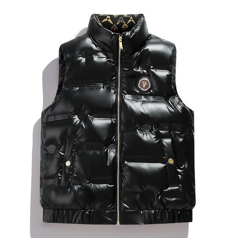 Zimní 2025 Pánská trendy péřová vesta se stojáčkem - 50% bílé kachní peří