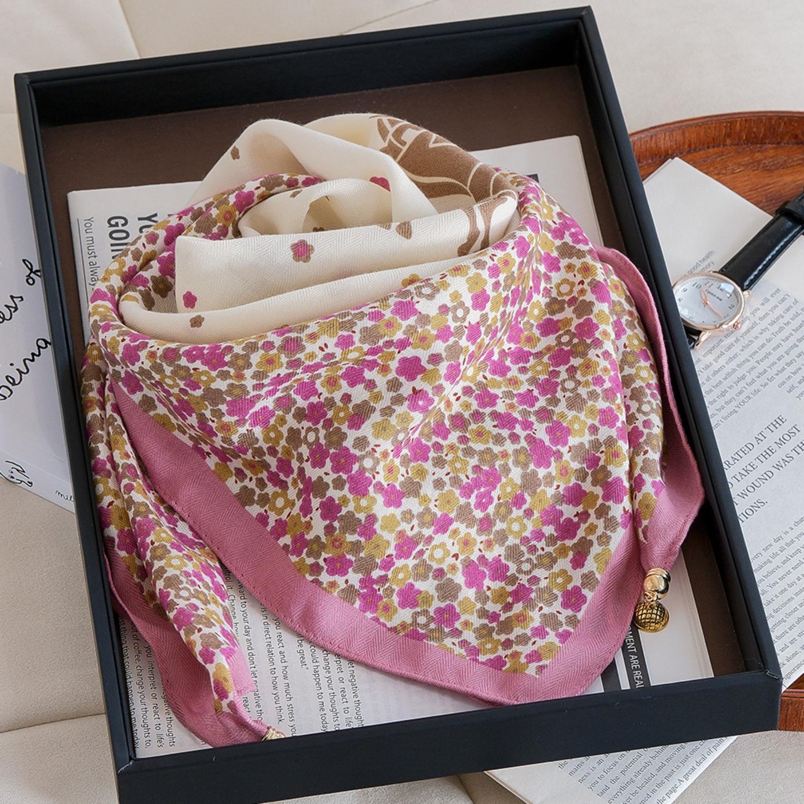 

Женский длинный шелковый шарф с магнитной застежкой, универсальный шейный платок One Size