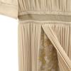 CLANE Floral pattern switching Short sleeve Pleated Long dress 1 beige Women Used