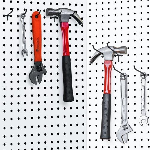 Athvcht 156-Piece Perforated Board Hooks, Specialized T-Shaped Mesh Hooks, 25mm Hole Pitch, Includes Plastic Box, Hanging Rack, Fixing Hardware, Produ