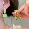 Custom Creative Enamel Apple Pear Earrings: High-End Fashion Studs for Women