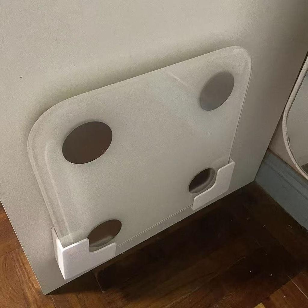 No-Drill Bathroom Storage Rack - Wall-Mounted Weight Scale Organizer with Strong Adhesive, Durable Plastic for Gym & Home