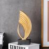 Resin Handicraft Geometric Sculpture Hollow Out Gold Decorative Figurines Abstraction Streak Home Decoration Accessories