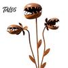 Rusty Garden Stake Carnivorous Plant Stake, Metal Venus Flytrap Sculpture, Sculpture Monstrous Ornament for Yard Flower Bed Lawn Rust-colored Decor
