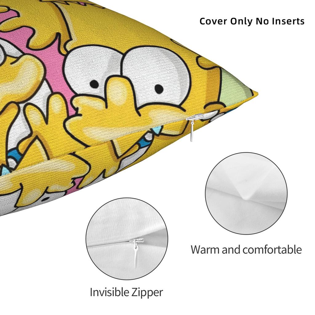 Decorative Pillowcases S-Simpsons Family Anime Accessories Car  Throw Pillow Case Cover Square Style Multi-Size