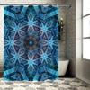 Blaue Blume Duschvorhang Wasserdichter Stoff Heimdekor Badezimmerdekoration Luxus Kristall Design Druck für Moderne Badezimmer (Ja