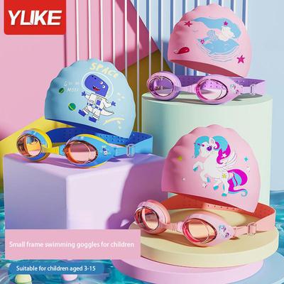 Children's Swimming Goggles Waterproof and Anti-fog HD Professional Swimming Glasses Swimming Cap Anti-glare Comfortable
