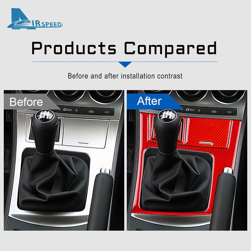 Forged Real Soft Carbon Fiber for Mazda 3 2010 2011 2012 2013 Accessories Car Gear Shift Frame Panel Cover Sticker Interior Trim