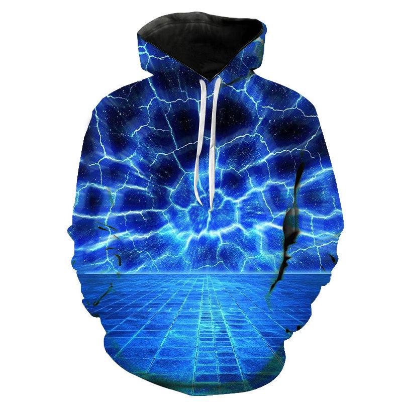 Lightning 3D-trykt hettegenser for menn Mote gensere Genser Langermet gutte jente hettegensere Streetwear Uformell hettejakke