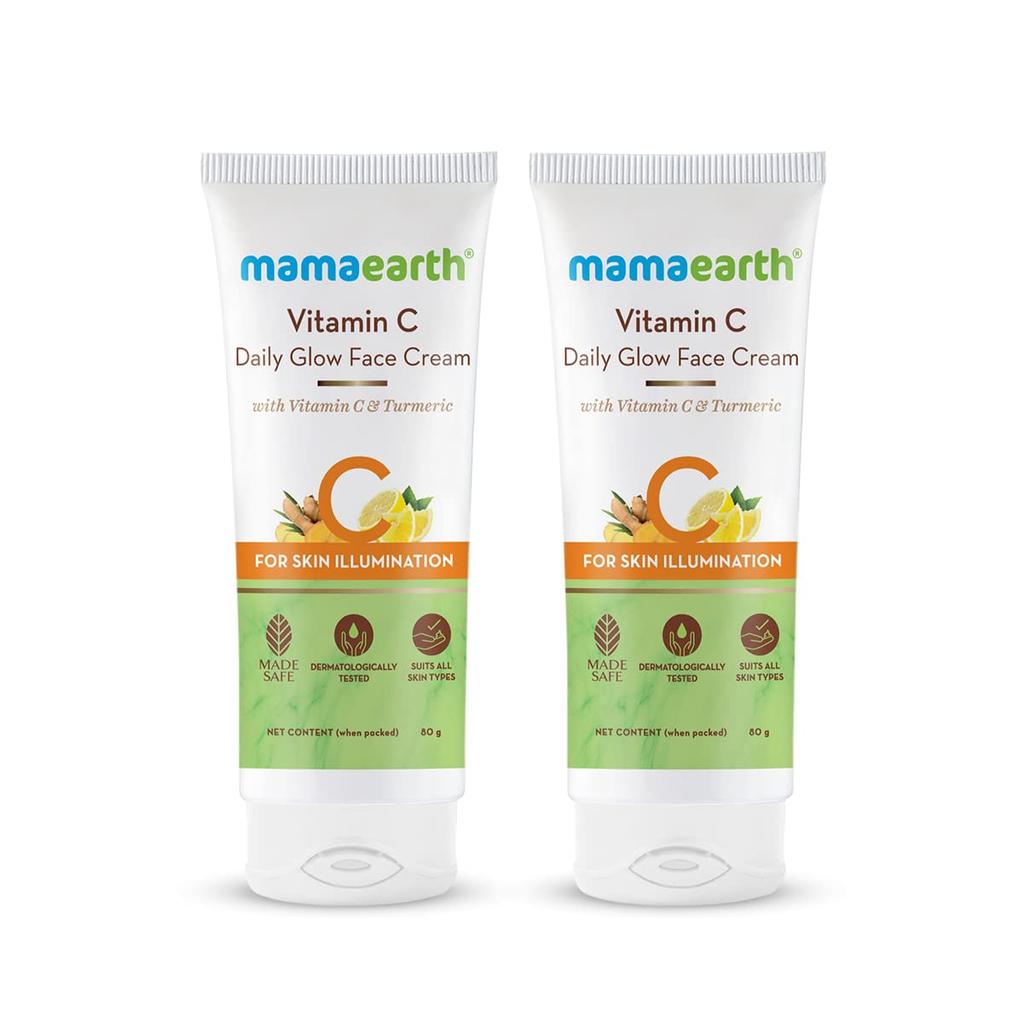 Mamaearth Vitamin C Glow Face Cream With Turmeric - Brightening Moisturizer For Radiant Skin - Pack of 2