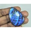 81Cts.Natural Labradorite Blue Flash Pear Cabochon Loose Gemstone 33X47X06MM B-324