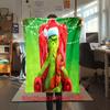 Christmas Gift Comedy Movie How the Grinch Stole Christmas Blanket Home Warming, Four Season Bed Decoration Sofa Cover Flannel Throwing Blanket K5