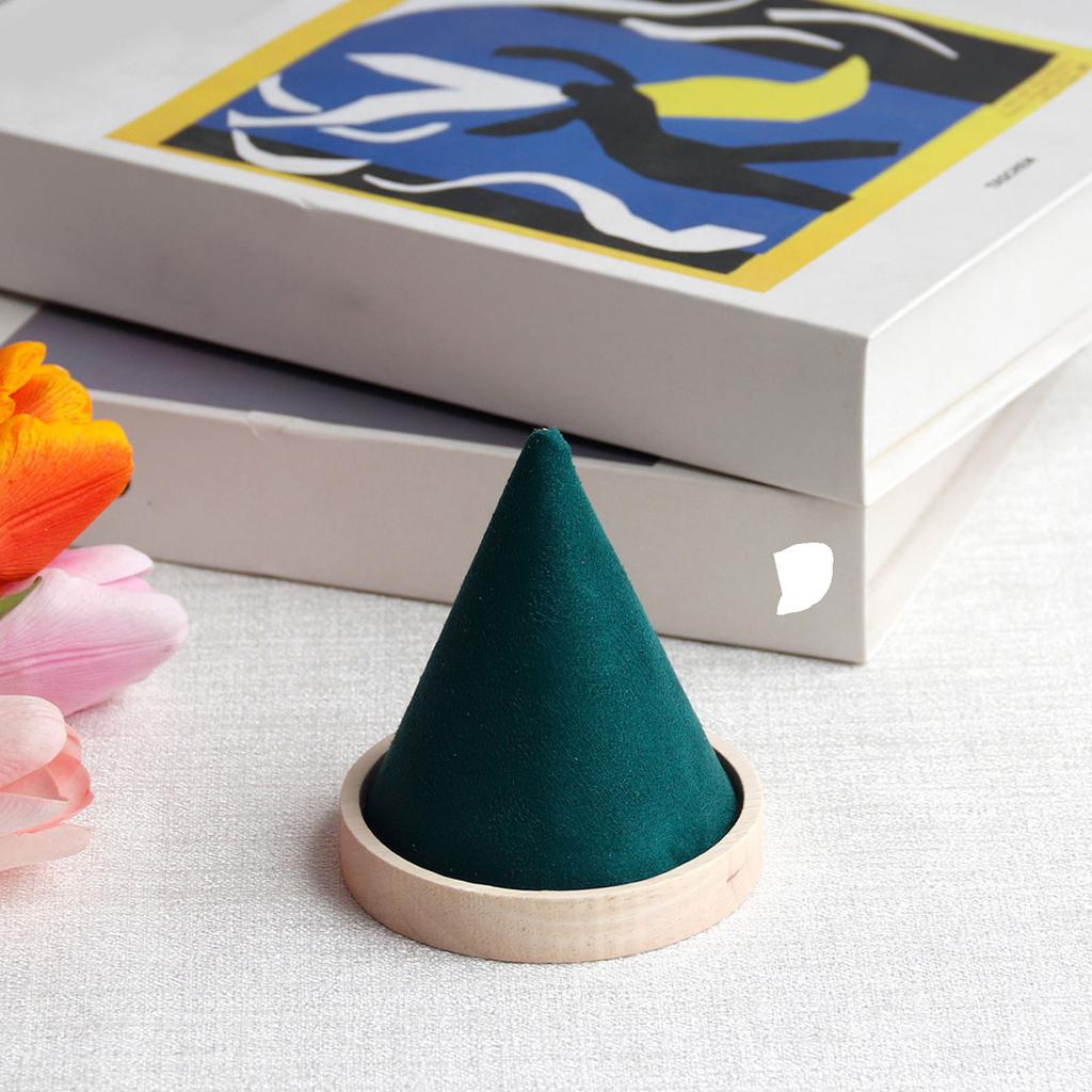 Wood Conical Jewelry Stand Velvets Lined Surfaces Protects Bracelets Bangles from Scratches for Showing and Storaging
