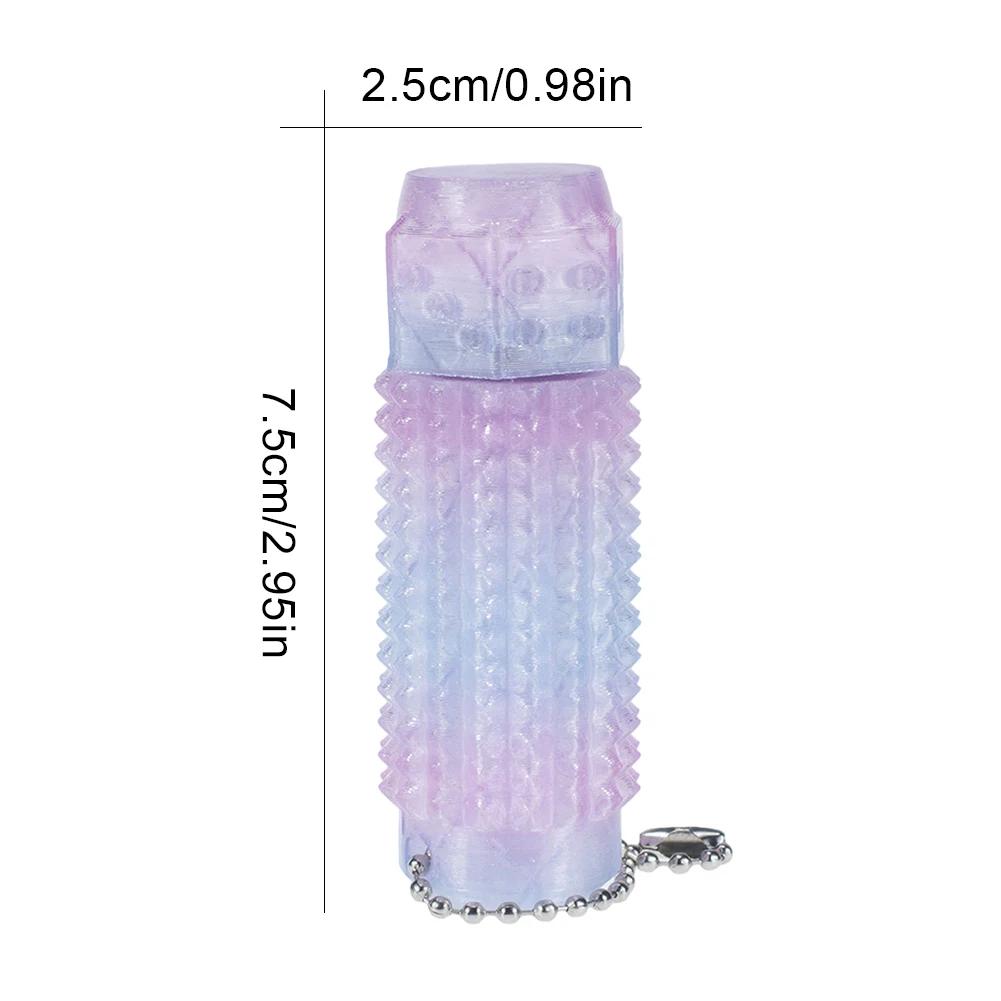 3D Printed Little Spiky Sensory Roller Toys Stress Relief Spiky Stim Tactile Keychain Mini Grippie Fidget Toys Keychain Pendant