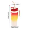 1200ml Gradient Water Cup with Handle & Straw Travel Tumbler Mug Leakproof Portable Gift for Boys Girls