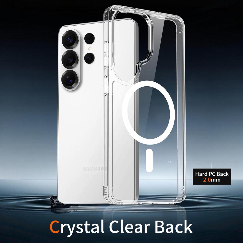 For Samsung Galaxy S25 Ultra Magnetic Case 2.0mm Scratch Resistant TPU + PC Phone Cover