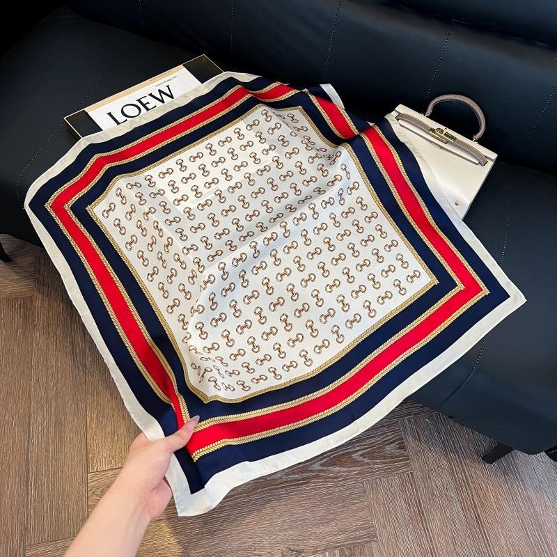 Silk scarf 71 * 71 imitation silk square scarf Korean atmosphere neck silk scarf flower pattern flower polka dot scarf