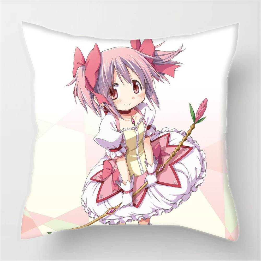 Anime M-Madoka M-Magica CUTE GIRL  Pillowcases Cushion Covers Living Room Sofas Home Decor Gifts