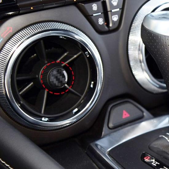 4 Pieces Bright Carbon Fiber Car Center Air Vent Point Sticker For Camaro 16-19