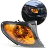 ARAMOX Corner Light Cover, A Pair of Corner Light Lens Turn Light Cover Yellow Lens Fitment for E46 3-Series 4DR 2002-200